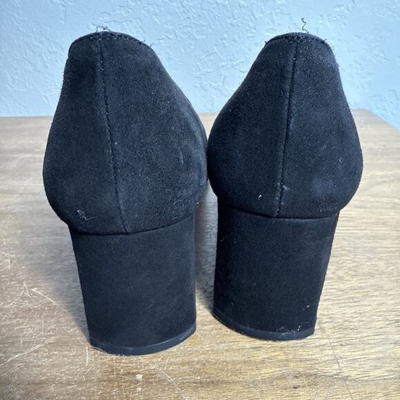 Stuart Weitzman Gotham Chunk Heel Size 7 B Women's Square Toe Nubuck Leather EUC - Picture 3 of 10